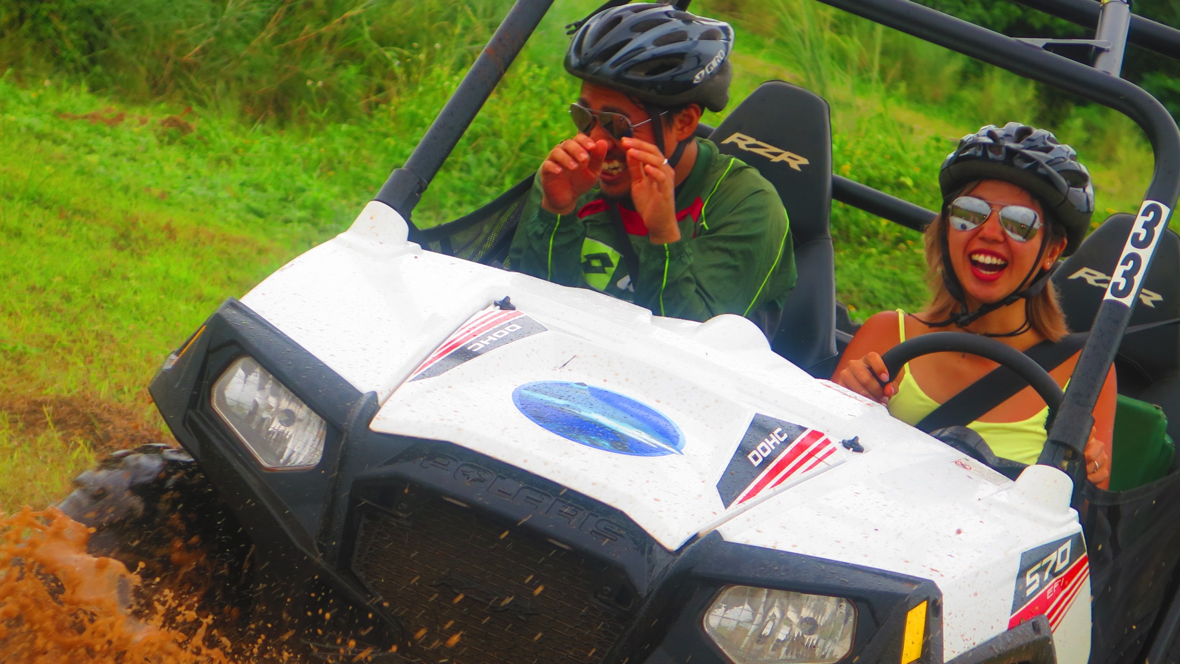a person riding on the back of a truck